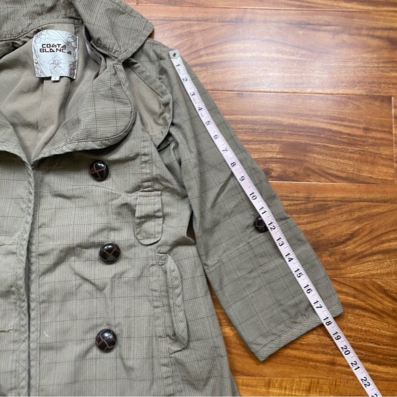 Costa Blanka Women's Brown Plaid Short Trench Jacket Size 4 Classic Academia - Picture 15 of 15